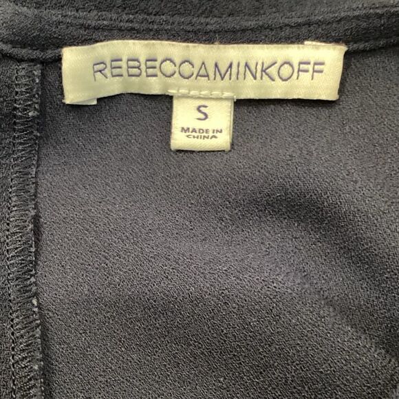 Rebecca Minkoff Shift Dress Crepe Navy Blue Pink Tuxedo Stripe Size Small - Picture 6 of 6